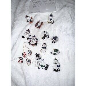 christmas ornaments lot of 15 snowman miniatures